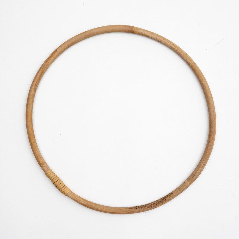 ゴミ箱用 ビニール袋止めストッパー 丸型 筒形 リング ラタン製 径約23cm ずれ防止 袋固定 13698 | ブランド登録なし | 01