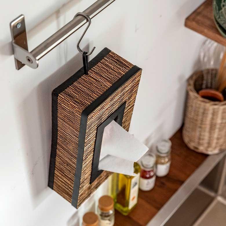 ティッシュケース パームリディ 壁掛け 吊り下げ ストラップ付 ブラウン アジアン アジアン雑貨 ナチュラル インテリア 13700 | ブランド登録なし | 12