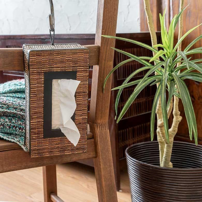 ティッシュケース パームリディ 壁掛け 吊り下げ ストラップ付 ブラウン アジアン アジアン雑貨 ナチュラル インテリア 13700 | ブランド登録なし | 13