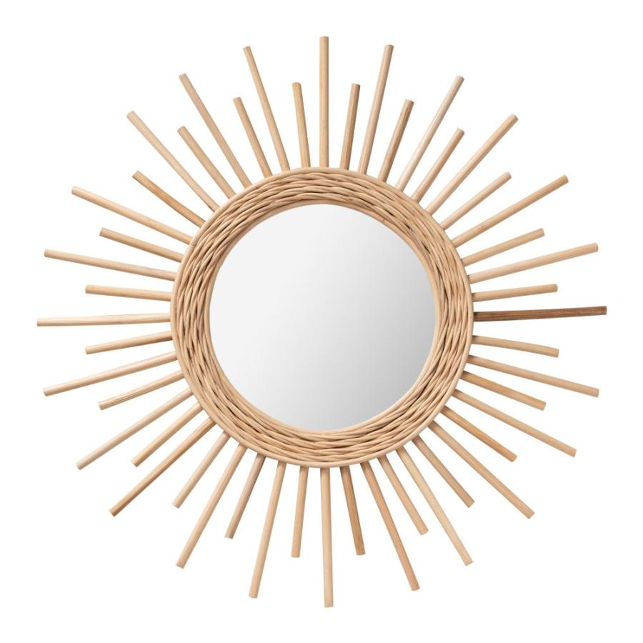 ミラー 鏡 壁掛け ウォールミラー 丸型 ラタン 壁掛けミラー サンミラー 西海岸 レストラン カフェ 店舗用 バリ おしゃれ 13703 | ブランド登録なし | 13