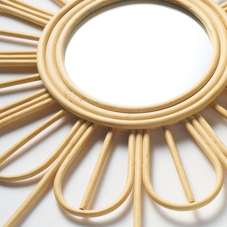 鏡 壁掛け ミラー ラタン ウォールミラー 丸 フラワー 壁掛鏡 ラタンミラー デザインミラー 花 おしゃれ 北欧 リゾート 雑貨 インテリア 西海岸 13707 | ELEMENTS（インテリア） | 15
