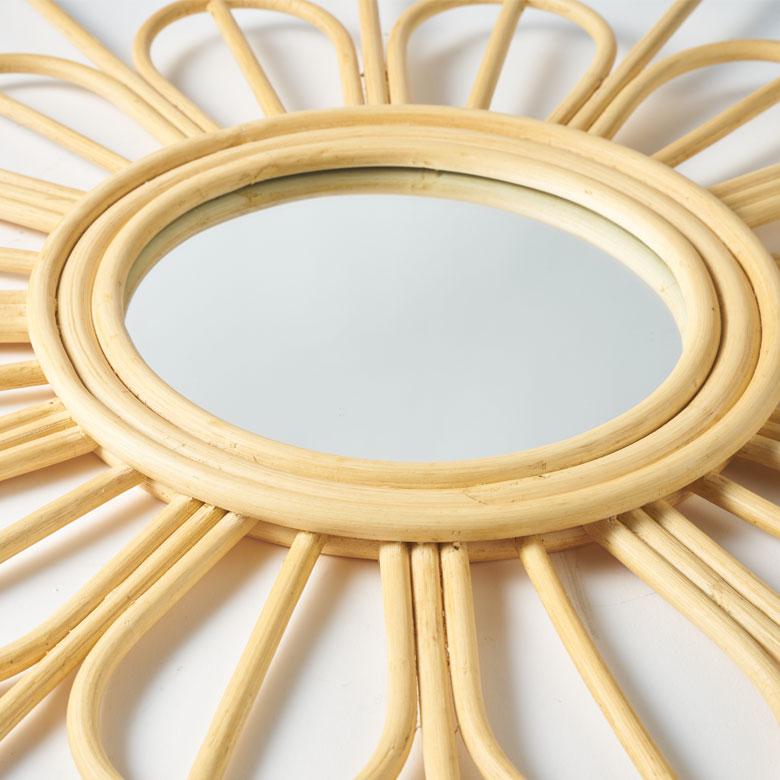 鏡 壁掛け ミラー ラタン ウォールミラー 丸 フラワー 壁掛鏡 ラタンミラー デザインミラー 花 おしゃれ 北欧 リゾート 雑貨 インテリア 西海岸 13707 | ELEMENTS（インテリア） | 16