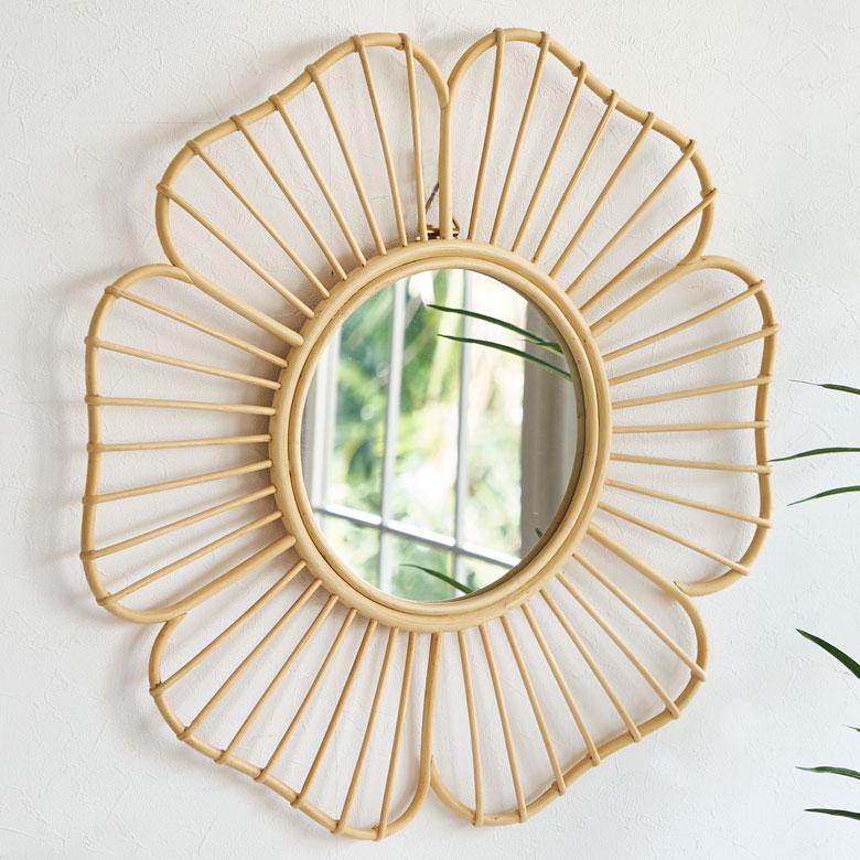 鏡 壁掛け ミラー ラタン ウォールミラー 丸 フラワー 壁掛鏡 ラタンミラー デザインミラー 花 おしゃれ 北欧 リゾート 雑貨 インテリア 西海岸 13709 | ELEMENTS（インテリア） | 17