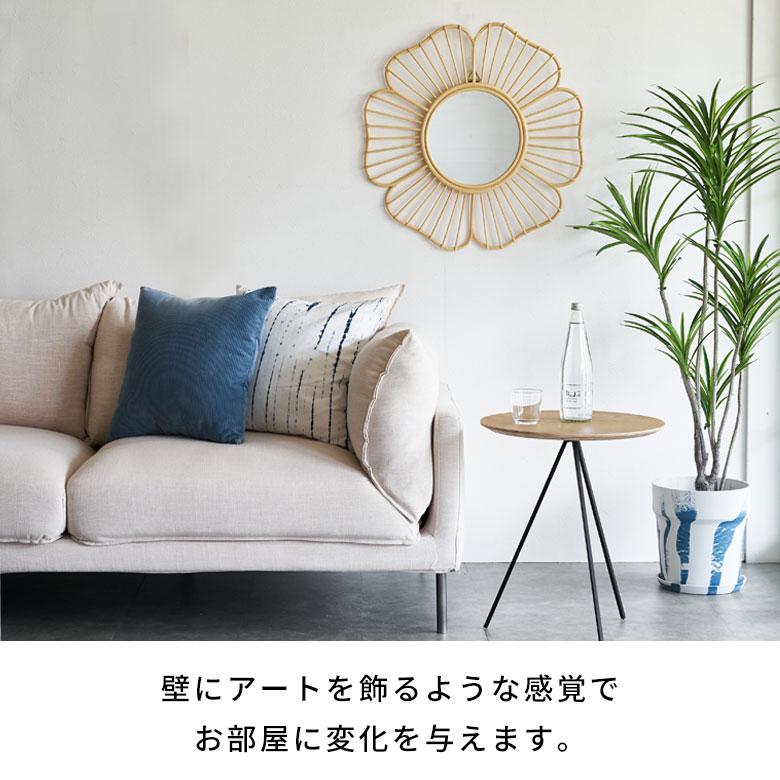 鏡 壁掛け ミラー ラタン ウォールミラー 丸 フラワー 壁掛鏡 ラタンミラー デザインミラー 花 おしゃれ 北欧 リゾート 雑貨 インテリア 西海岸 13709 | ELEMENTS（インテリア） | 19