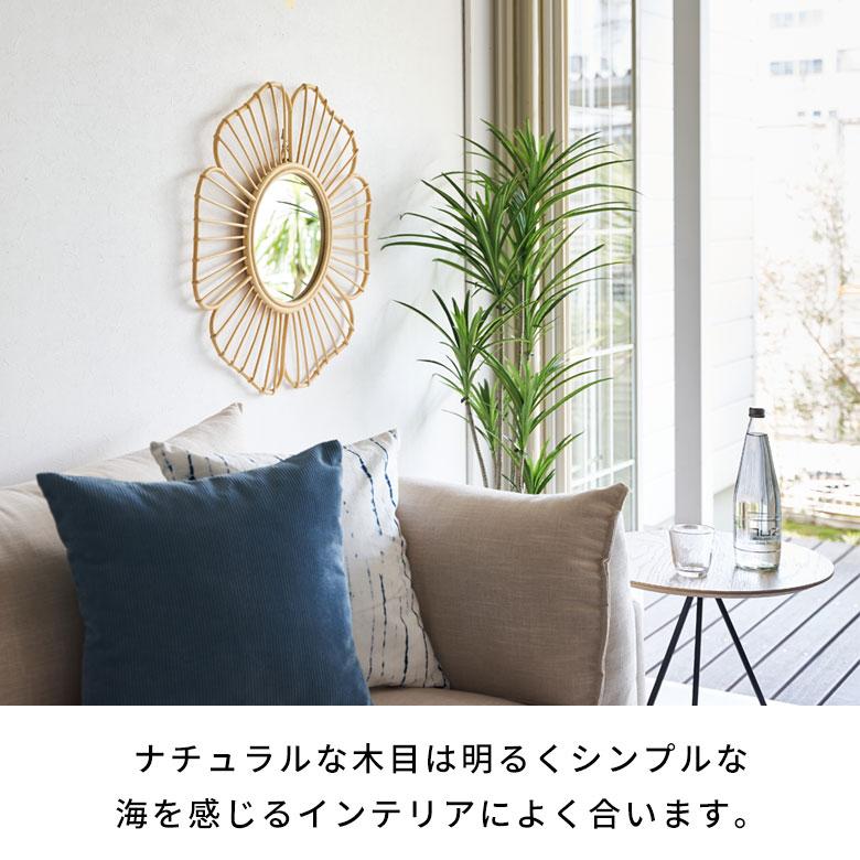 鏡 壁掛け ミラー ラタン ウォールミラー 丸 フラワー 壁掛鏡 ラタンミラー デザインミラー 花 おしゃれ 北欧 リゾート 雑貨 インテリア 西海岸 13709 | ELEMENTS（インテリア） | 05