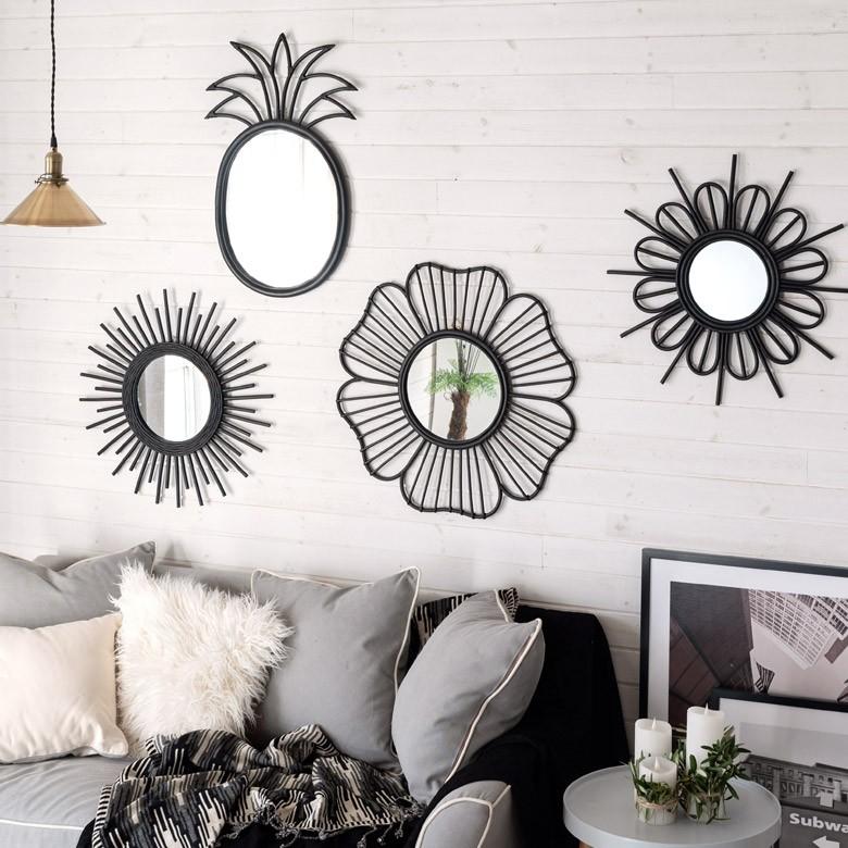 ミラー 鏡 壁掛け ウォールミラー フラワー 花型 ラタン 壁掛けミラー 吊り下げ 西海岸 レストラン カフェ 店舗用 バリ おしゃれ 13710 | ブランド登録なし | 08