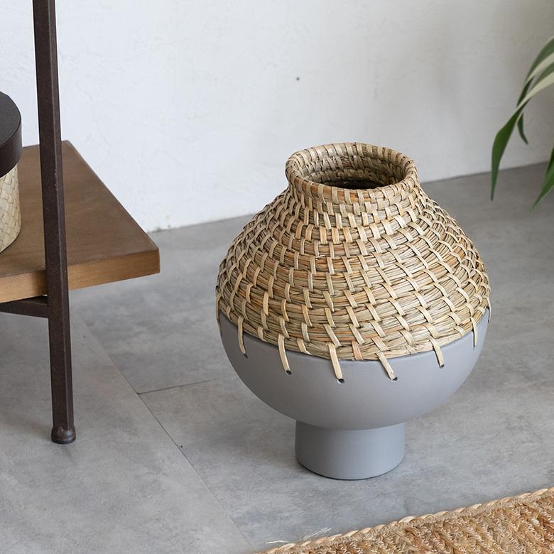 フラワーベース テラコッタ製 花瓶 陶器 生花 造花 ドライフラワー アートプランツ フェイクグリーン デコレーション 置物 アジアン雑貨 水入れ不可 13722 | ブランド登録なし | 12