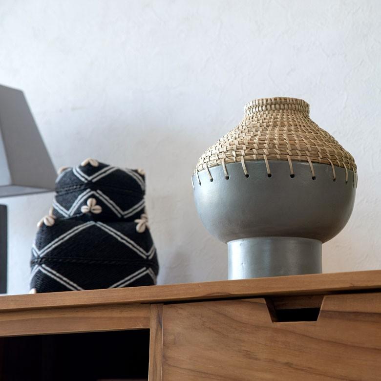 フラワーベース テラコッタ製 花瓶 陶器 生花 造花 ドライフラワー アートプランツ フェイクグリーン デコレーション 置物 アジアン雑貨 水入れ不可 13722 | ブランド登録なし | 05