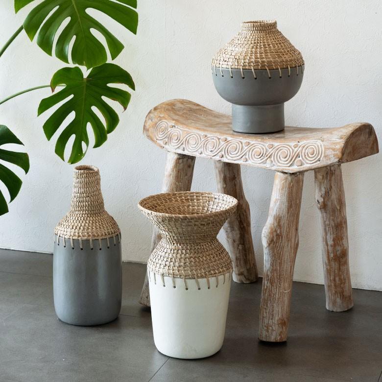 フラワーベース テラコッタ製 花瓶 陶器 生花 造花 ドライフラワー