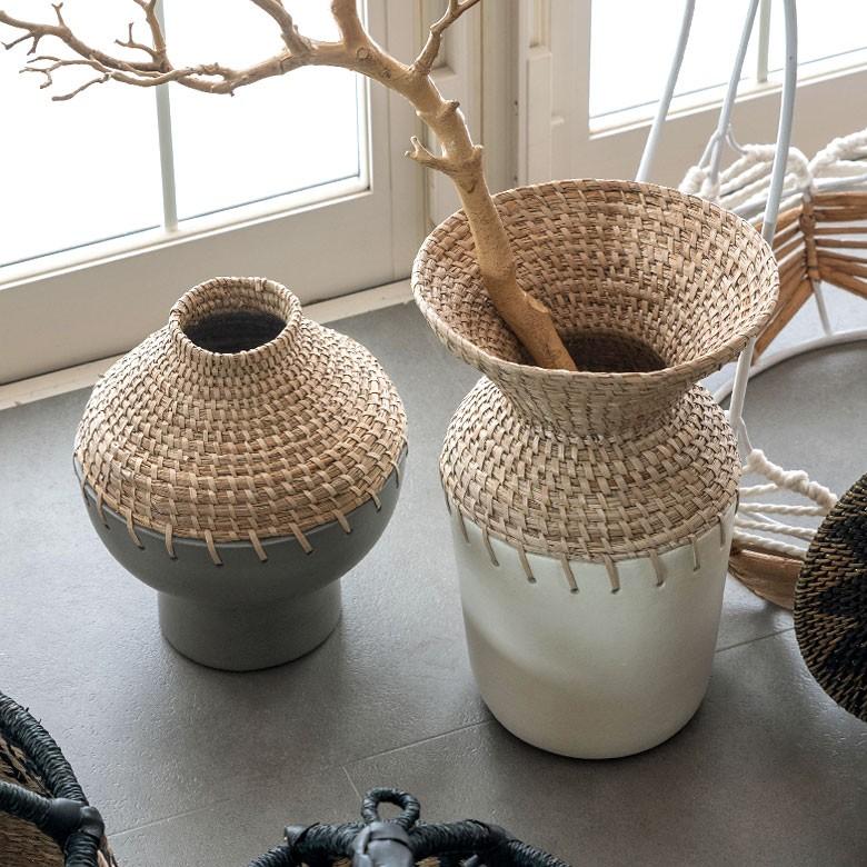 フラワーベース テラコッタ製 花瓶 陶器 生花 造花 ドライフラワー アートプランツ フェイクグリーン デコレーション 置物 アジアン雑貨 水入れ不可 13722 | ブランド登録なし | 07