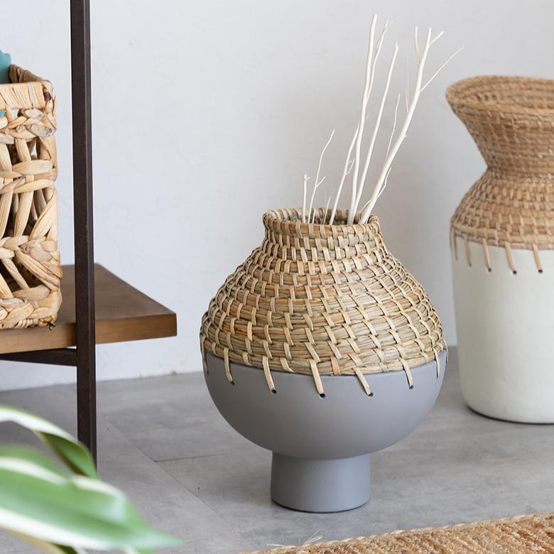 フラワーベース テラコッタ製 花瓶 陶器 生花 造花 ドライフラワー アートプランツ フェイクグリーン デコレーション 置物 アジアン雑貨 水入れ不可 13722 | ブランド登録なし | 08