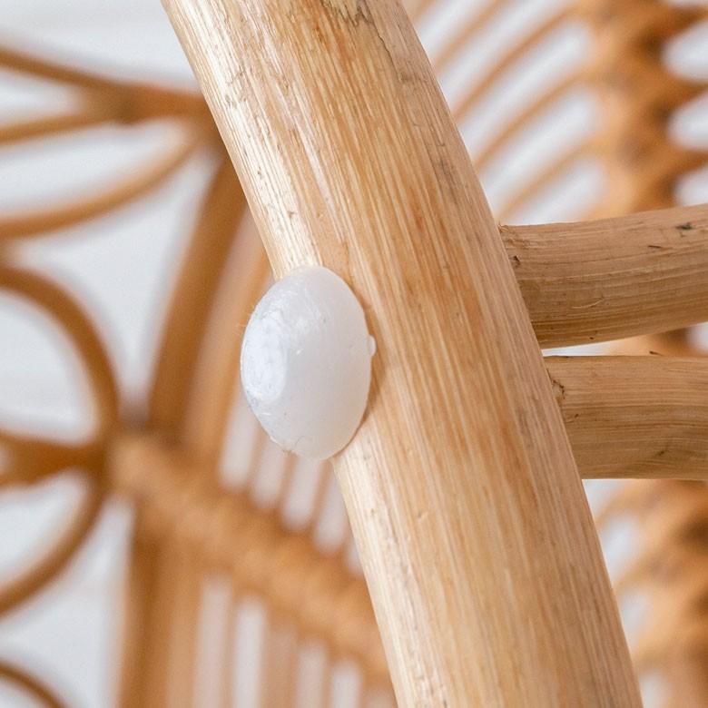 ELEMENTS センターテーブル ローテーブル ラタン 籐 ガラス天板