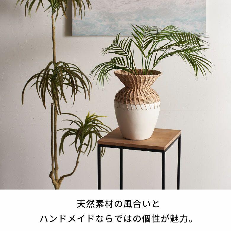 フラワーベース テラコッタ製 花瓶 大型 白 陶器 生花 造花 ドライフラワー アートプランツ フェイクグリーン 置物 アジアン雑貨 水入れ不可 1372 | ブランド登録なし | 04