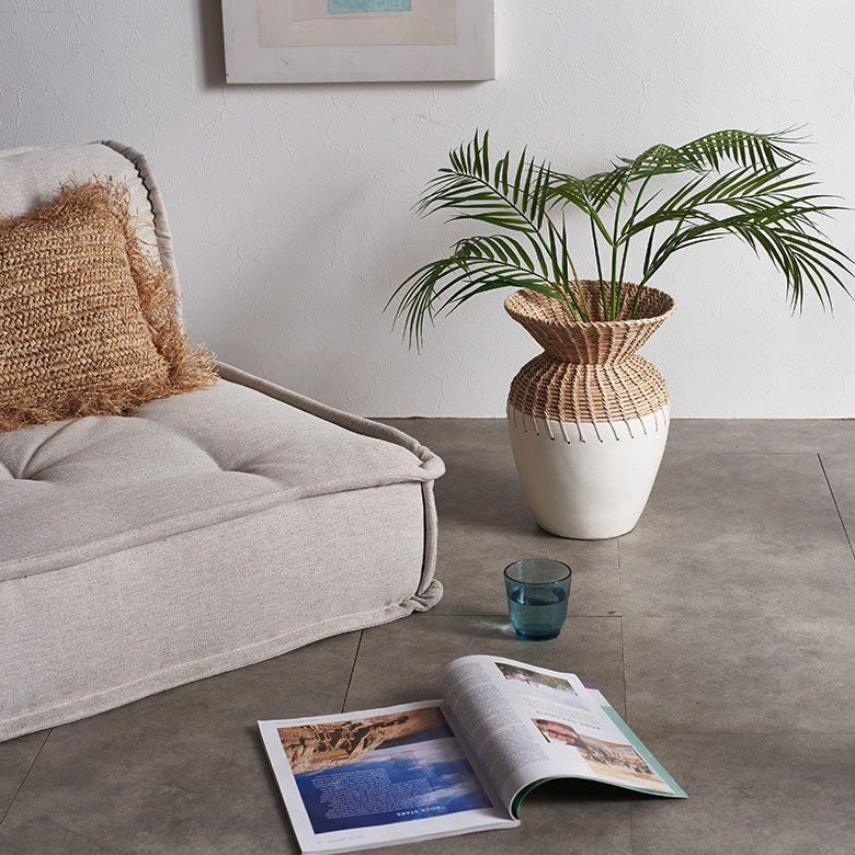 フラワーベース テラコッタ製 花瓶 大型 白 陶器 生花 造花 ドライフラワー アートプランツ フェイクグリーン 置物 アジアン雑貨 水入れ不可 1372 | ブランド登録なし | 07