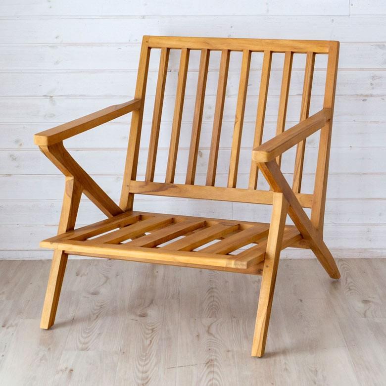 ソファ 1人掛け 肘掛けつき 天然木製 幅190cm「TAKE TEAK」 天然木 チーク材 ファブリック グレー 北欧 モダン シンプル 13731 | ブランド登録なし | 11