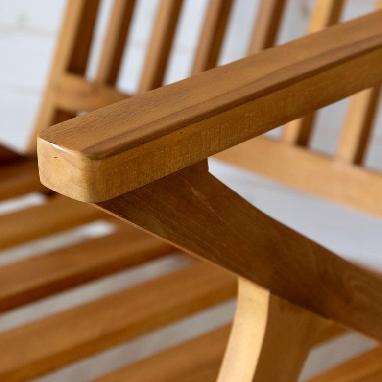 ソファ 1人掛け 肘掛けつき 天然木製 幅190cm「TAKE TEAK」 天然木 チーク材 ファブリック グレー 北欧 モダン シンプル 13731 | ブランド登録なし | 05