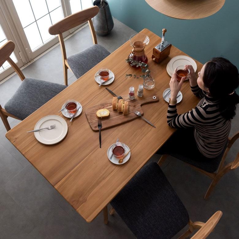 ダイニングテーブル 2人掛け 4人掛け 天然木製 「TAKE TEAK」 チーク材 アメリカン 家具 北欧 モダン シンプル 13732 | ブランド登録なし | 07