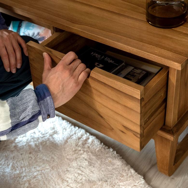 TVボード テレビ台 ローボード オーディオボード 収納付き 天然木製「TAKE TEAK」 チーク材 鏡台 アメリカン 北欧 モダン シンプル 13735 | ブランド登録なし | 11