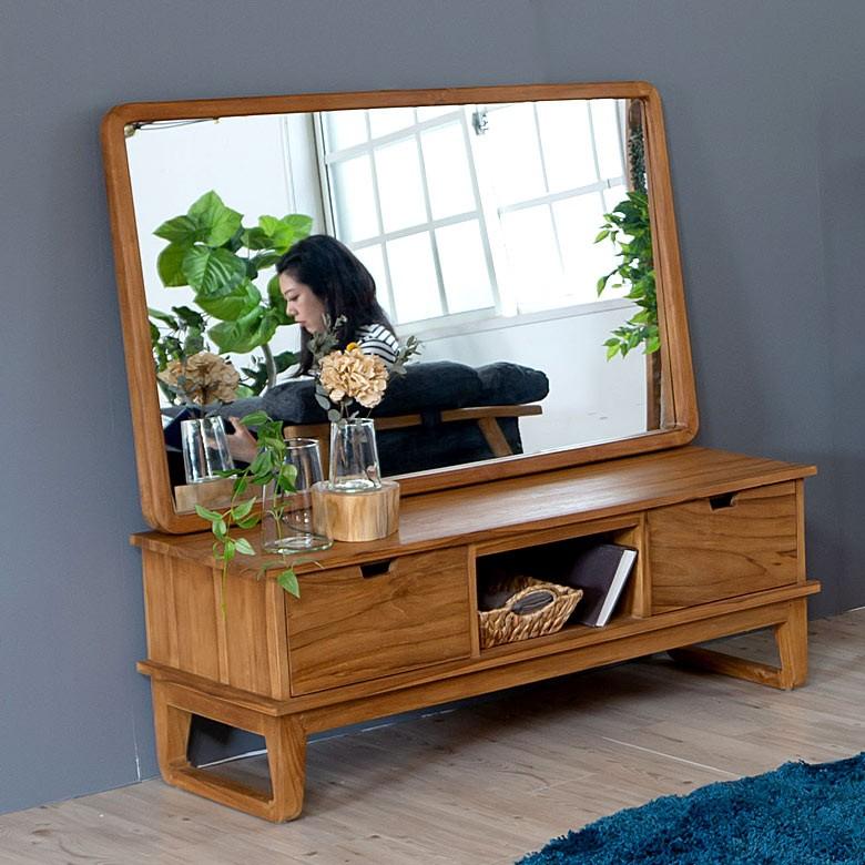 TVボード テレビ台 ローボード オーディオボード 収納付き 天然木製「TAKE TEAK」 チーク材 鏡台 アメリカン 北欧 モダン シンプル 13735 | ブランド登録なし | 12