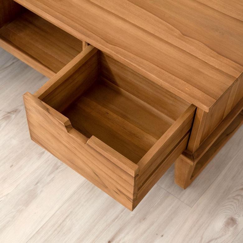 TVボード テレビ台 ローボード オーディオボード 収納付き 天然木製「TAKE TEAK」 チーク材 鏡台 アメリカン 北欧 モダン シンプル 13735 | ブランド登録なし | 15