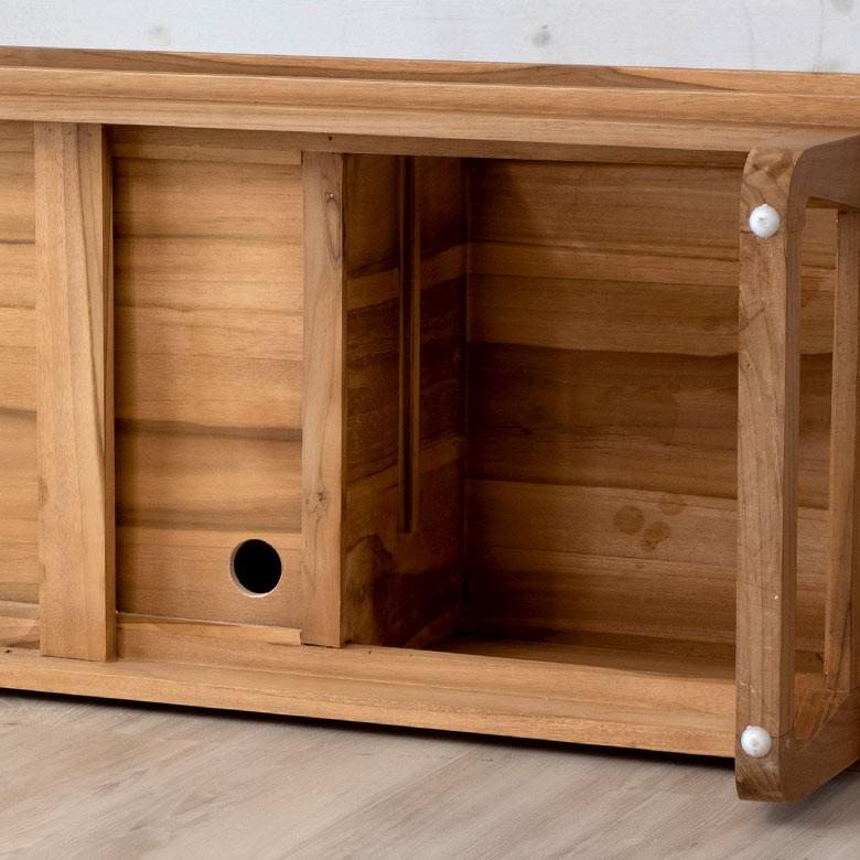 TVボード テレビ台 ローボード オーディオボード 収納付き 天然木製「TAKE TEAK」 チーク材 鏡台 アメリカン 北欧 モダン シンプル 13735 | ブランド登録なし | 17