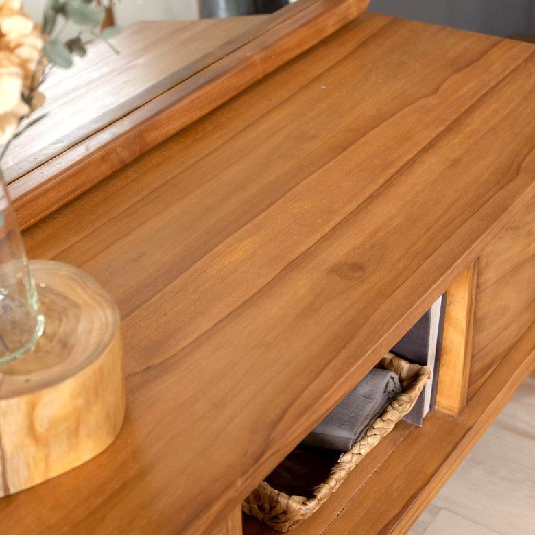 TVボード テレビ台 ローボード オーディオボード 収納付き 天然木製「TAKE TEAK」 チーク材 鏡台 アメリカン 北欧 モダン シンプル 13735 | ブランド登録なし | 03