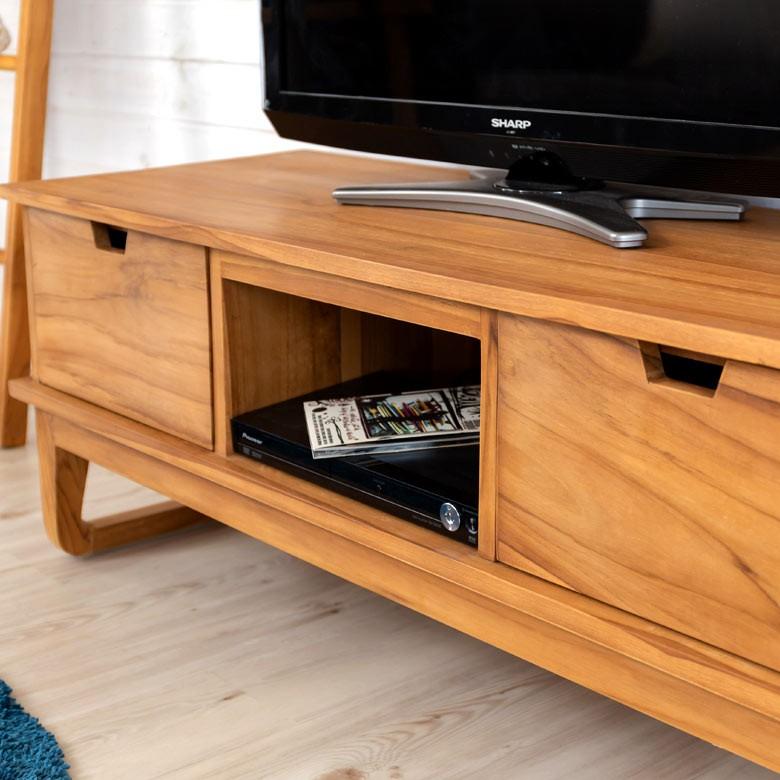 TVボード テレビ台 ローボード オーディオボード 収納付き 天然木製「TAKE TEAK」 チーク材 鏡台 アメリカン 北欧 モダン シンプル 13735 | ブランド登録なし | 05