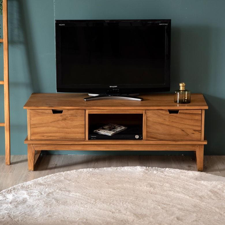 TVボード テレビ台 ローボード オーディオボード 収納付き 天然木製「TAKE TEAK」 チーク材 鏡台 アメリカン 北欧 モダン シンプル 13735 | ブランド登録なし | 06