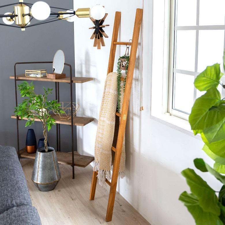 北欧モダンインテリア アジアン家具雑貨 チークインテリア梯子（はしご