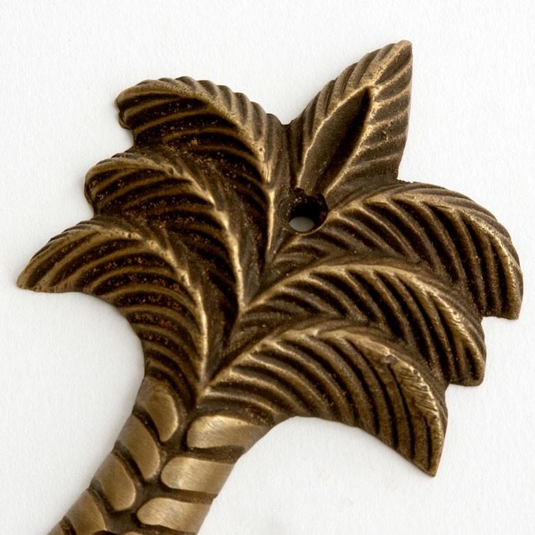 フック 壁掛け ウォール フック パームツリー型 Mサイズ アンティーク風 真鍮 木ネジ付 壁フック ブロンズ 洗面所 トイレ ドア 壁掛け収納 アジア工房 13743 | ブランド登録なし | 01