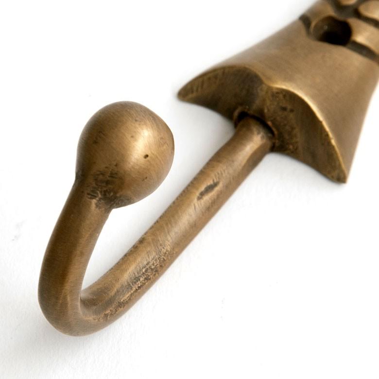 フック 壁掛け ウォール フック パームツリー型 Mサイズ アンティーク風 真鍮 木ネジ付 壁フック ブロンズ 洗面所 トイレ ドア 壁掛け収納 アジア工房 13743 | ブランド登録なし | 02