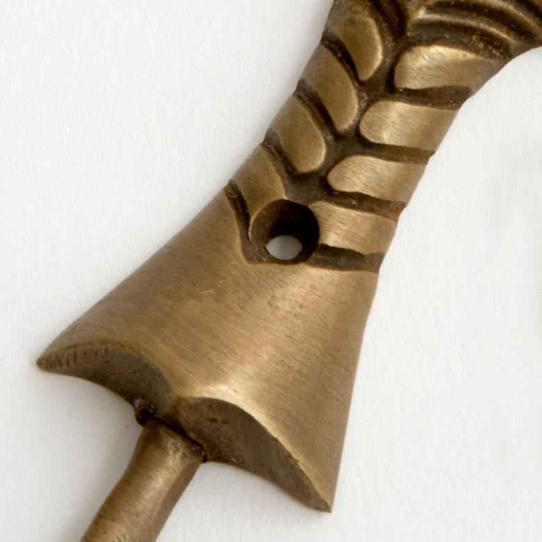 フック 壁掛け ウォール フック パームツリー型 Mサイズ アンティーク風 真鍮 木ネジ付 壁フック ブロンズ 洗面所 トイレ ドア 壁掛け収納 アジア工房 13743 | ブランド登録なし | 05