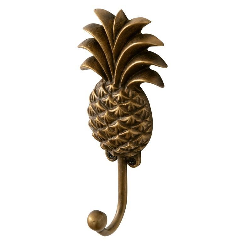 フック 壁掛け ウォール フック パイナップル型 Mサイズ アンティーク風 真鍮製 木ネジ付 壁フック ブロンズ 洗面所 トイレ ドア 壁掛け収納 アジア工房 13744 | ブランド登録なし
