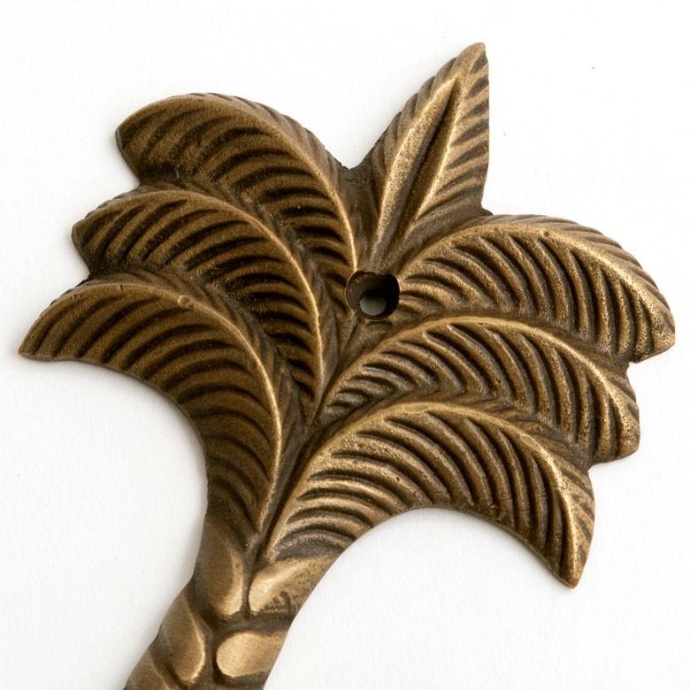 フック 壁掛け ウォール フック パームツリー型 Lサイズ アンティーク風 真鍮製 木ネジ付 壁フック ブロンズ 洗面所 トイレ ドア 壁掛け収納 アジア工房 13745 | ブランド登録なし | 01