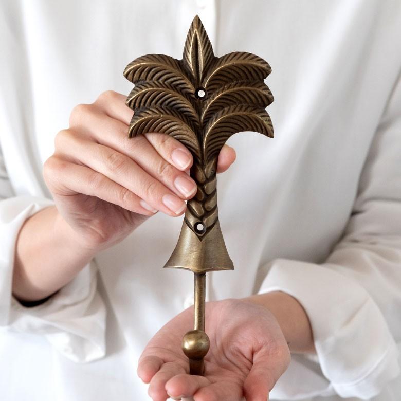 フック 壁掛け ウォール フック パームツリー型 Lサイズ アンティーク風 真鍮製 木ネジ付 壁フック ブロンズ 洗面所 トイレ ドア 壁掛け収納 アジア工房 13745 | ブランド登録なし | 06