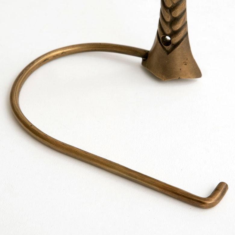 トイレットペーパーホルダー パームツリー 壁掛けフック ウォールフック 約15cm アンティーク風 真鍮製 ブロンズ 洗面所 トイレ ドア 吊り下げ アジア工房 13747 | ブランド登録なし | 02