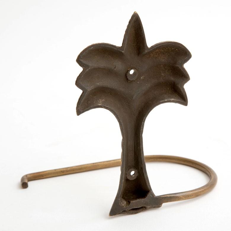 トイレットペーパーホルダー パームツリー 壁掛けフック ウォールフック 約15cm アンティーク風 真鍮製 ブロンズ 洗面所 トイレ ドア 吊り下げ アジア工房 13747 | ブランド登録なし | 04