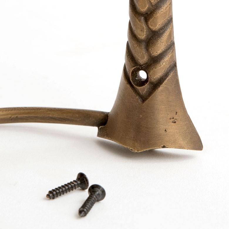 トイレットペーパーホルダー パームツリー 壁掛けフック ウォールフック 約15cm アンティーク風 真鍮製 ブロンズ 洗面所 トイレ ドア 吊り下げ アジア工房 13747 | ブランド登録なし | 05