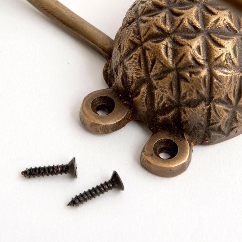 トイレットペーパーホルダー パイナップル 壁掛けフック ウォールフック 約15cm アンティーク風 真鍮製 ブロンズ 洗面所 トイレ ドア 吊り下げ アジア工房 13748 | ブランド登録なし | 05