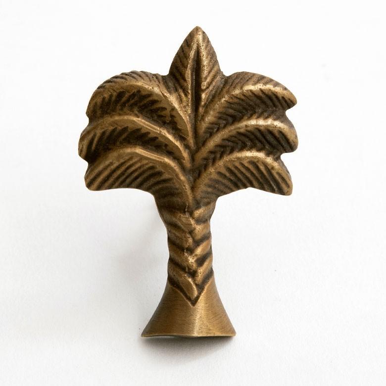 取っ手 ドアノブ 真鍮製 ヤシの木型 Mサイズ 幅4.5cm 高さ6cm アンティーク風  つまみ DIY 付け替え 引き出し 家具 ハンドル 真鍮ノブ 13756 | ブランド登録なし | 02