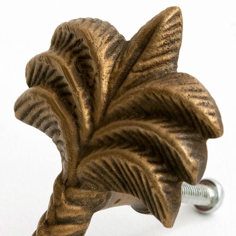 取っ手 ドアノブ 真鍮製 ヤシの木型 Mサイズ 幅4.5cm 高さ6cm アンティーク風  つまみ DIY 付け替え 引き出し 家具 ハンドル 真鍮ノブ 13756 | ブランド登録なし | 03