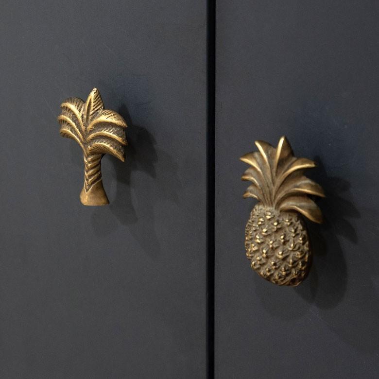 取っ手 ドアノブ 真鍮製 ヤシの木型 Mサイズ 幅4.5cm 高さ6cm アンティーク風  つまみ DIY 付け替え 引き出し 家具 ハンドル 真鍮ノブ 13756 | ブランド登録なし | 05