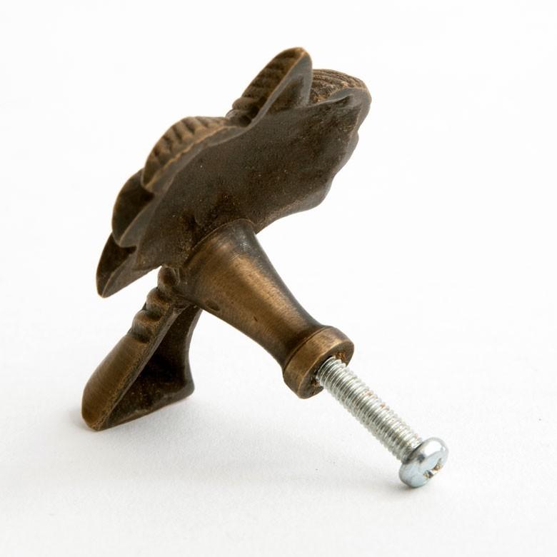 取っ手 ドアノブ 真鍮製 ヤシの木型 Mサイズ 幅4.5cm 高さ6cm アンティーク風  つまみ DIY 付け替え 引き出し 家具 ハンドル 真鍮ノブ 13756 | ブランド登録なし | 07