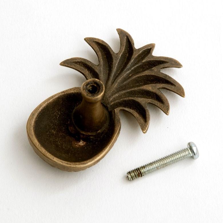 取っ手 ドアノブ 真鍮製 パイナップル型 Mサイズ 幅4.5cm 高さ6.5cm アンティーク風  つまみ DIY 付け替え 引き出し 家具 ハンドル 真鍮ノブ アジア工房 13757 | ブランド登録なし | 08