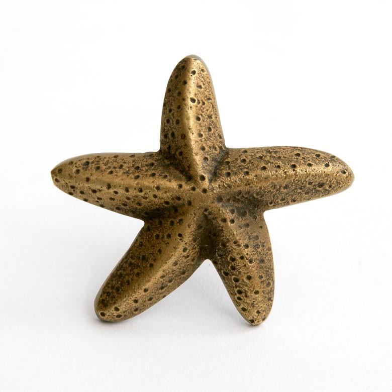 取っ手 ドアノブ 真鍮製 ヒトデ型 Mサイズ 幅4.5cm 高さ6cm アンティーク風  つまみ DIY 付け替え 引き出し 家具 ハンドル 真鍮ノブ アジア工房 13758 | ブランド登録なし | 02