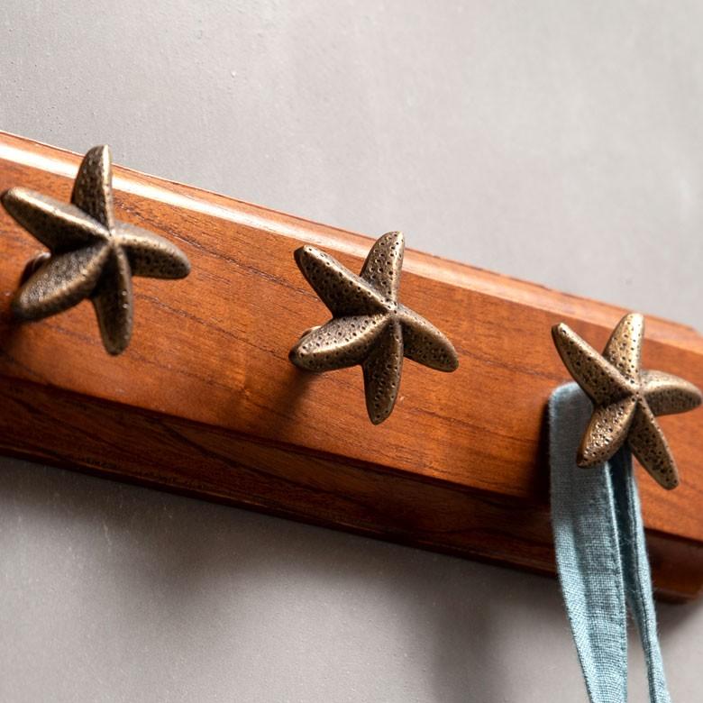 取っ手 ドアノブ 真鍮製 ヒトデ型 Mサイズ 幅4.5cm 高さ6cm アンティーク風  つまみ DIY 付け替え 引き出し 家具 ハンドル 真鍮ノブ アジア工房 13758 | ブランド登録なし | 06