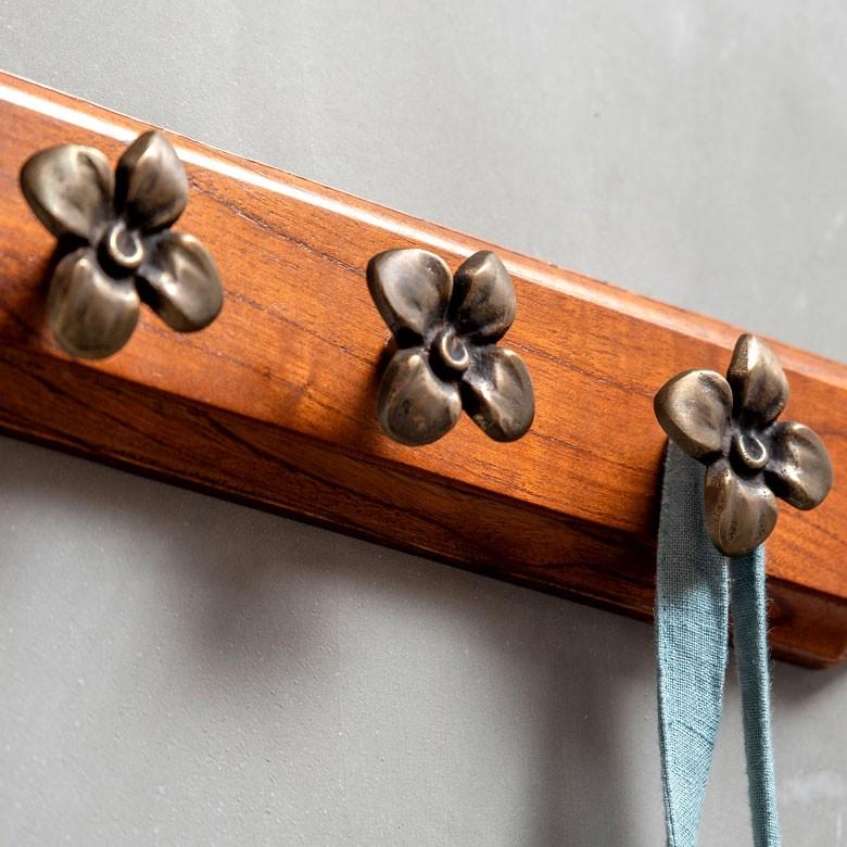 取っ手 ドアノブ 真鍮製 オーキッド型 欄の花 幅5cm 高さ5cm アンティーク風  つまみ DIY 付け替え 引き出し 家具 ハンドル 真鍮ノブ アジア工房 13759 | ブランド登録なし | 06