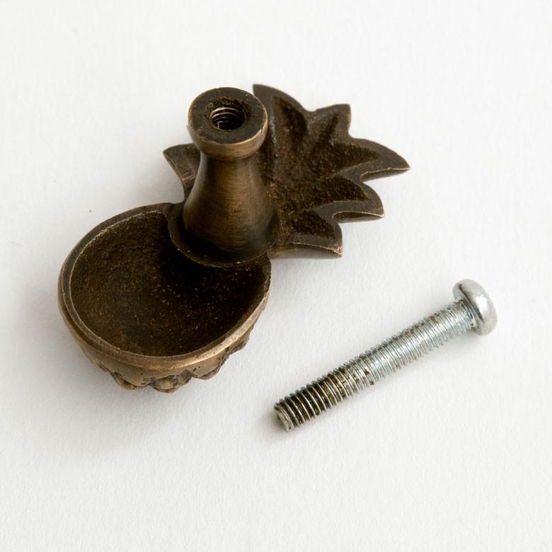 取っ手 ドアノブ 真鍮製 パイナップル型 Sサイズ 幅2.5cm 高さ4.5cm アンティーク風  つまみ DIY 付け替え 引き出し 家具 ハンドル 真鍮ノブ アジア工房 13762 | ブランド登録なし | 08