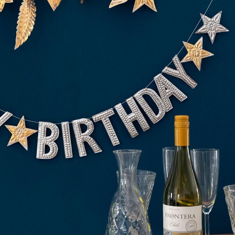 ガーランド 誕生日 バースデー文字 アルミ製 オブジェ ハッピーバーデイ オーナメント HAPPY BIRTHDAY 飾り付け 子供 パーティー おしゃれ アジア工房 13798 | ブランド登録なし | 09