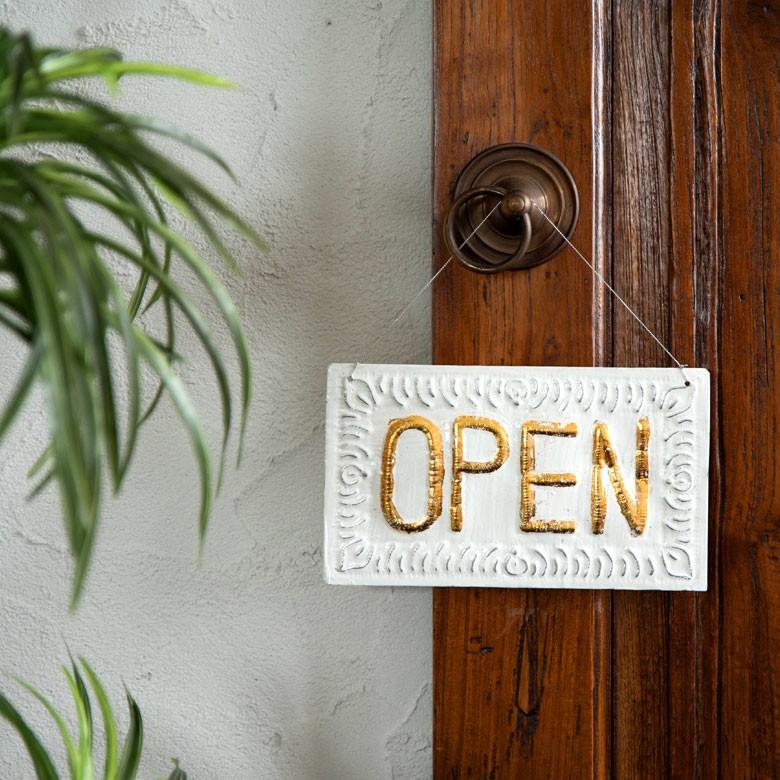 看板 ドアプレート オープン クローズ リバーシブル OPEN CLOSE サインボード アルミ製 ドア掛け 店舗用 ショップ ボード 閉店 開店 営業中 アジア工房 13799 | ブランド登録なし | 04